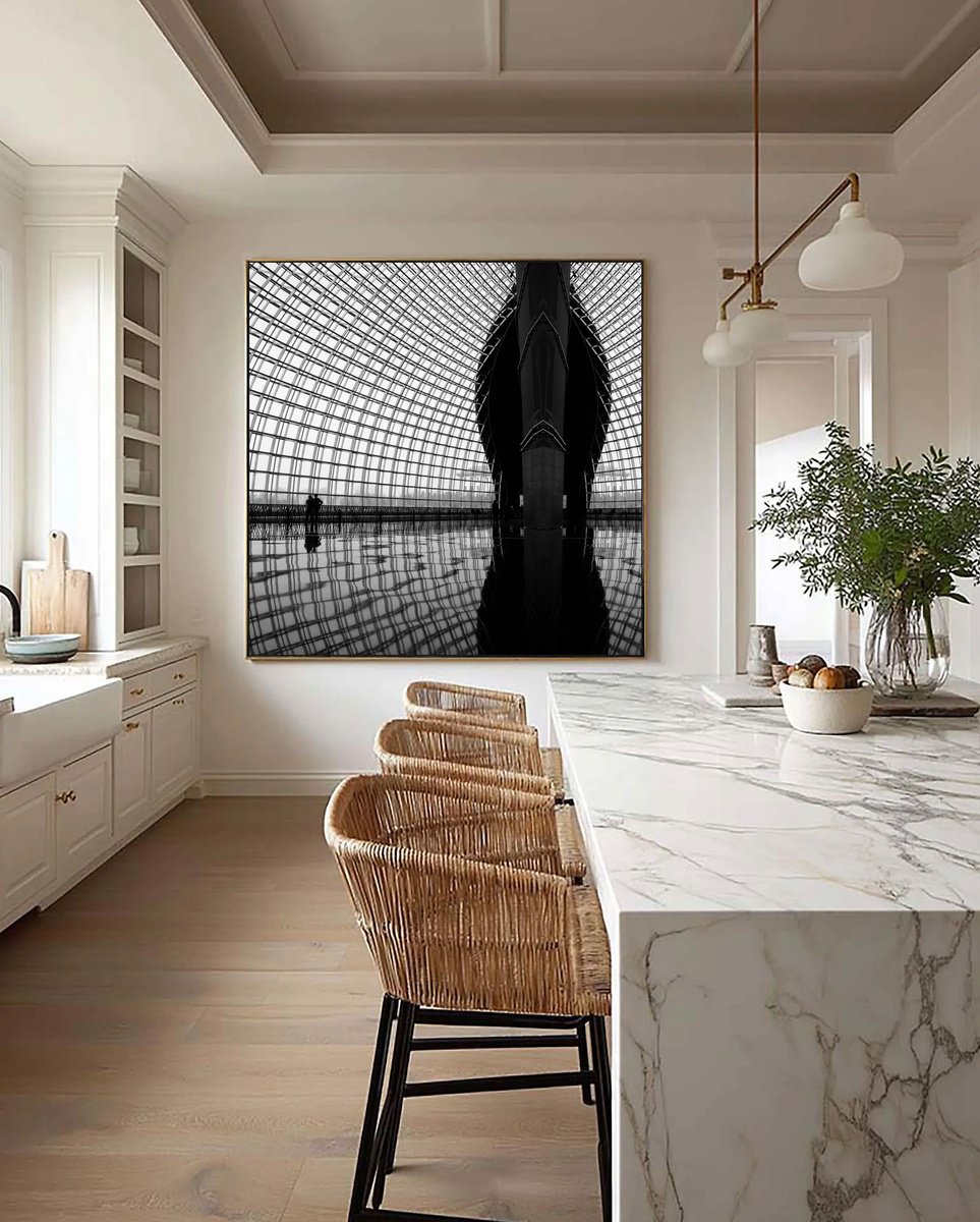 Abstract Cityscapes Photograph By Serge Horta, 39 X 39", The Dome Around, Original Artwork