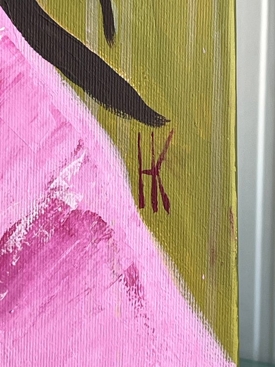 Woman with Cat Painting