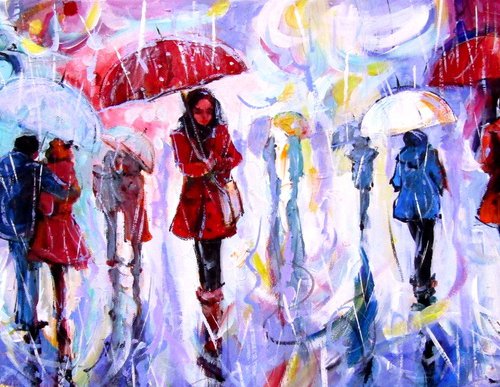Rain, people and umbrellas III by Kovács Anna Brigitta