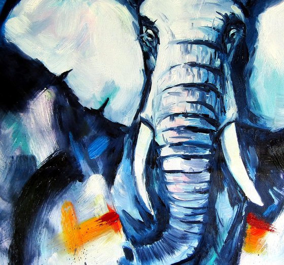 Majestic elephant at night