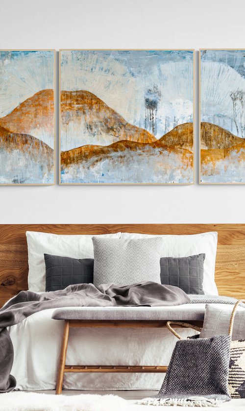 Waves II - Triptych by Elide Pizzini