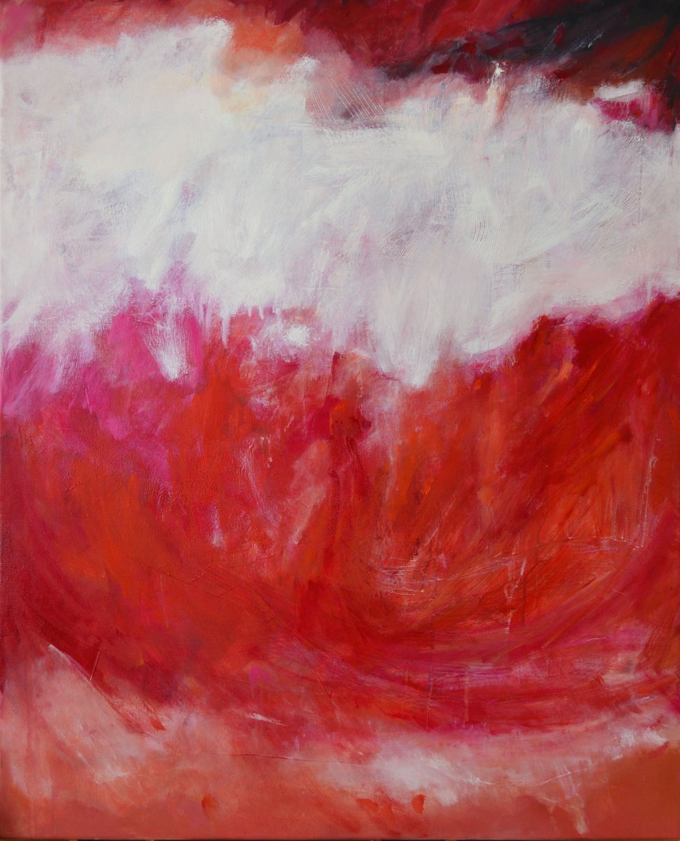 Expressive Abstract Oil Painting By Cristian Valentich, 32 X 39, Inside, Original Artwork