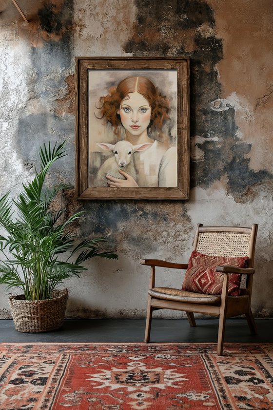 Girl with a lamb