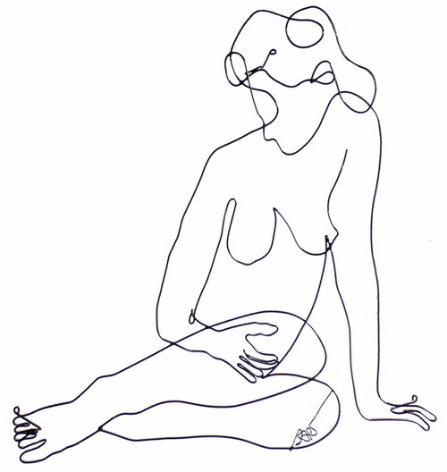 7986 Seated Nude female by Bart Soutendijk