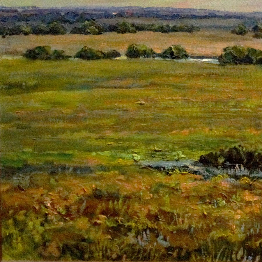 Plain river landscape. Riverhead oil painting Oil painting by Dmitry