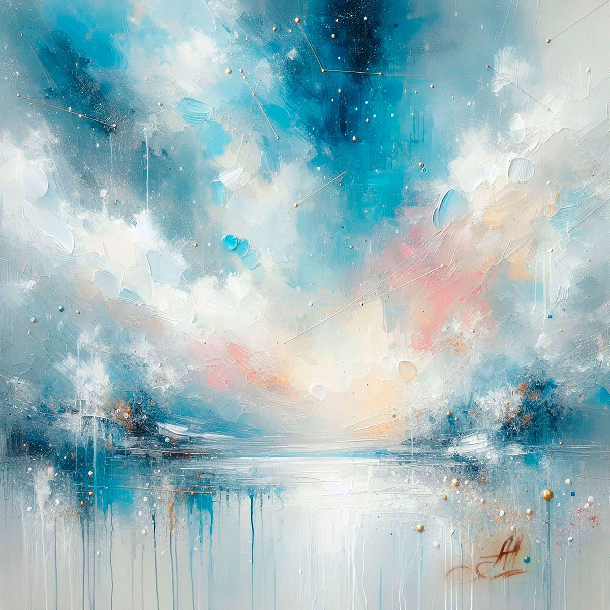 Abstract Giclee Print By Annet Loginova, 28 X 28, Serenity Abstract Giclee Print, Original Artwork