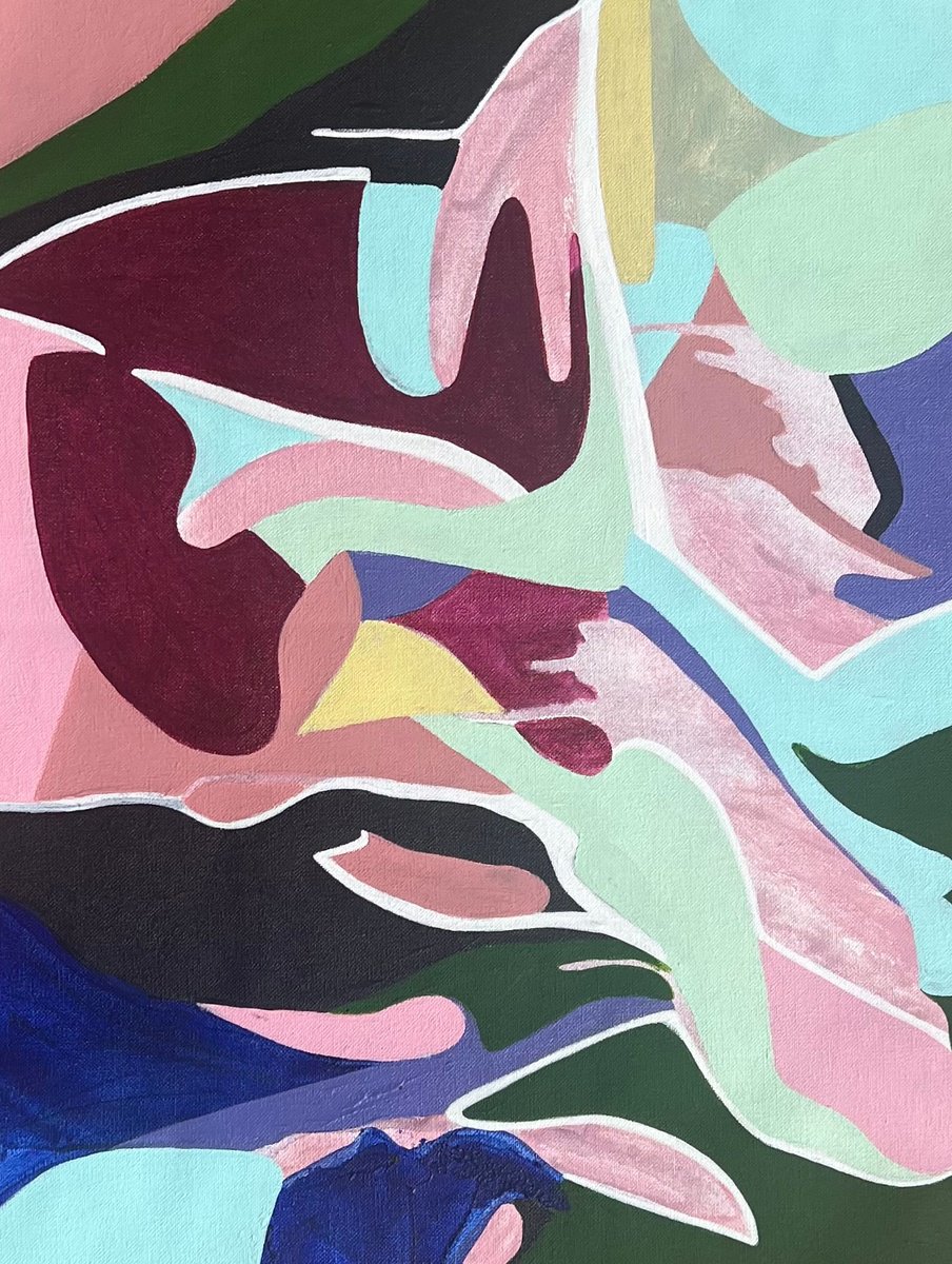 Abstract Acrylic Painting By Yulia Lazorenko, 14 X 18", Spring Vibes #12, Original Artwork