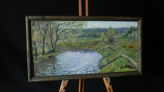 Sunny spring - spring landscape painting