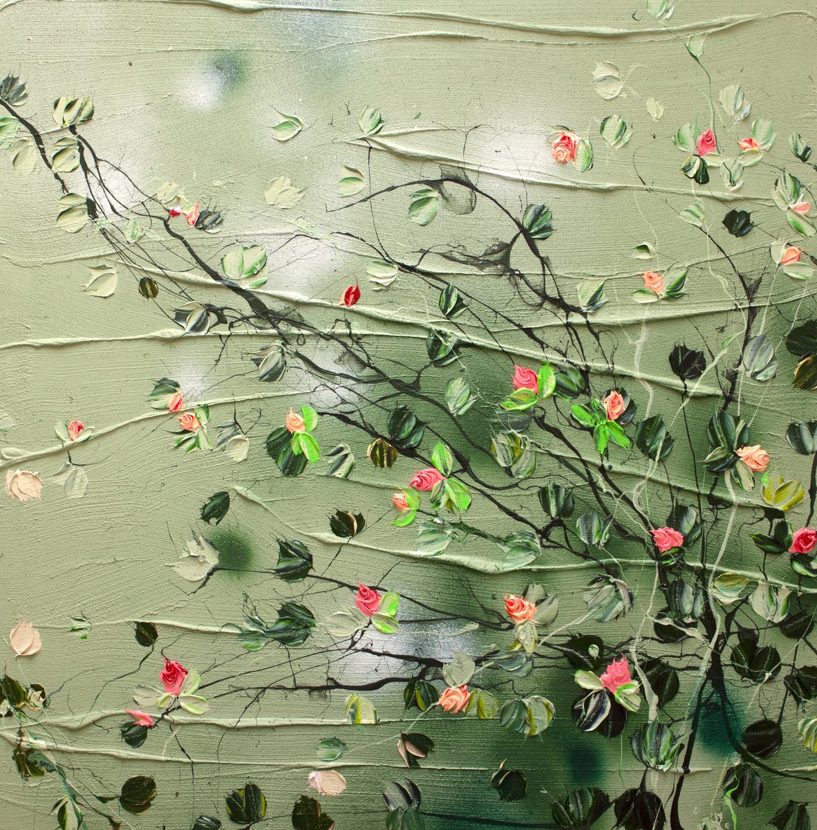 -Enchanted Hanakotoba-? textured floral artwork by Anastassia Skopp