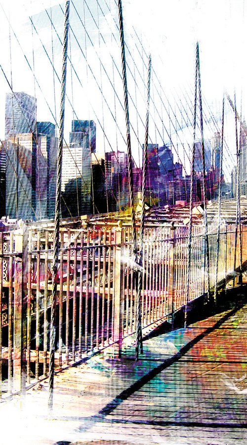 Maromas, Brooklyn bridge/XL large original artwork by Javier Diaz