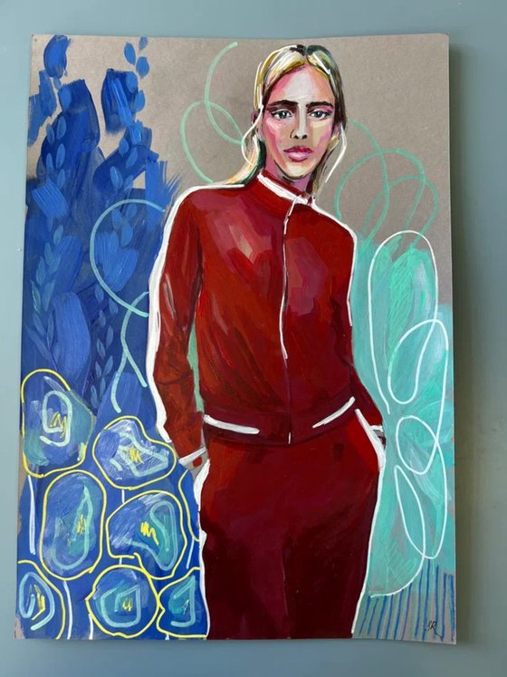 Red Woman Portrait