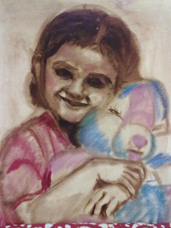 Little girl with a teddy