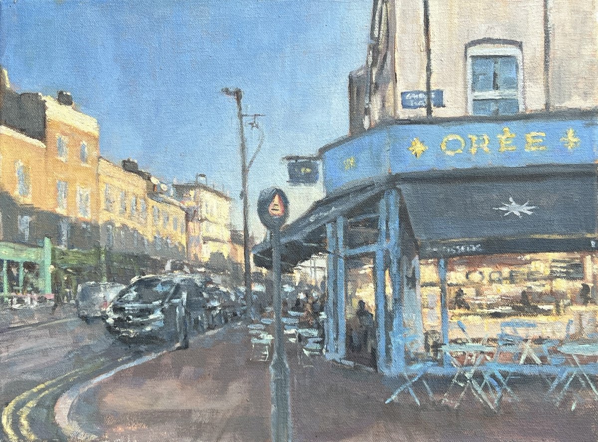 Impressionistic Cityscapes Oil Painting By Louise Gillard, 16 X 12", Northcote Road Winter, Original Artwork