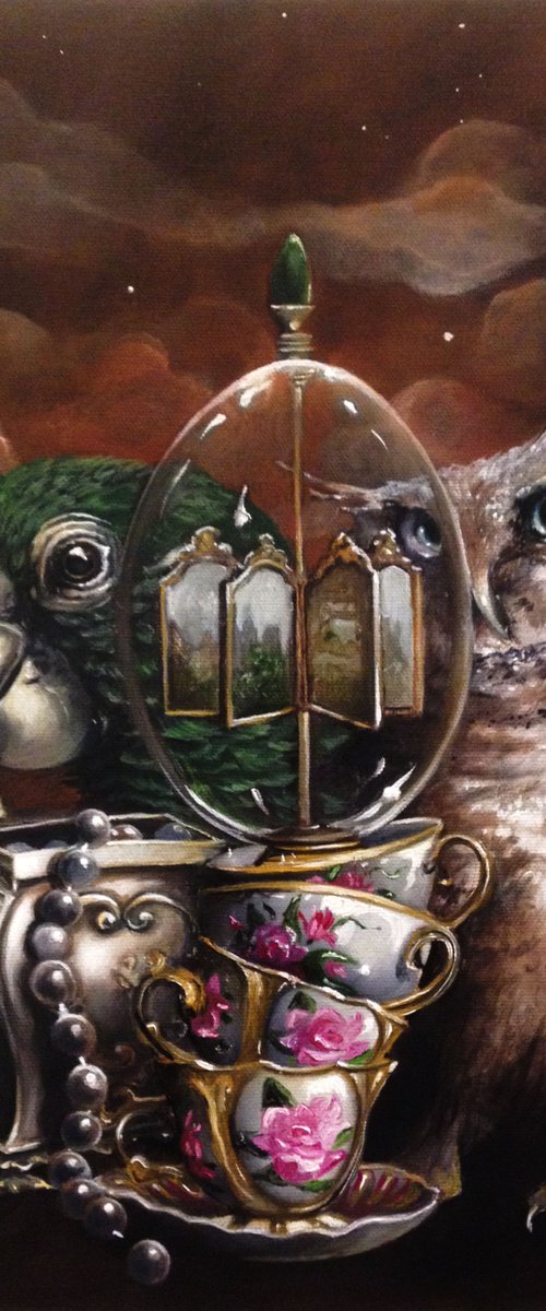 Four small landscapes - original oil/acrylic on canvas 38 x 46 by Valentina Toma' aka Zoe Chigi