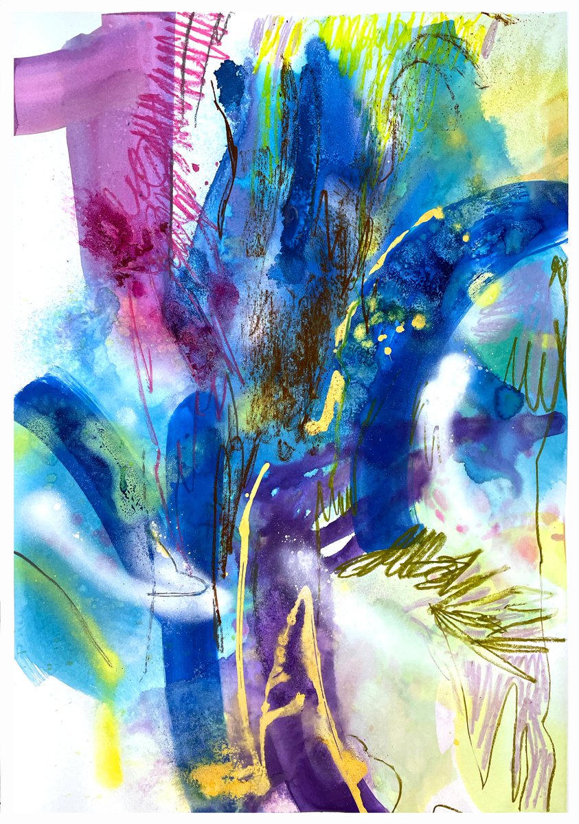 Abstract Painting By Evgenia Makarova, 28 X 39, Abstract Composition N 137, Original Artwork