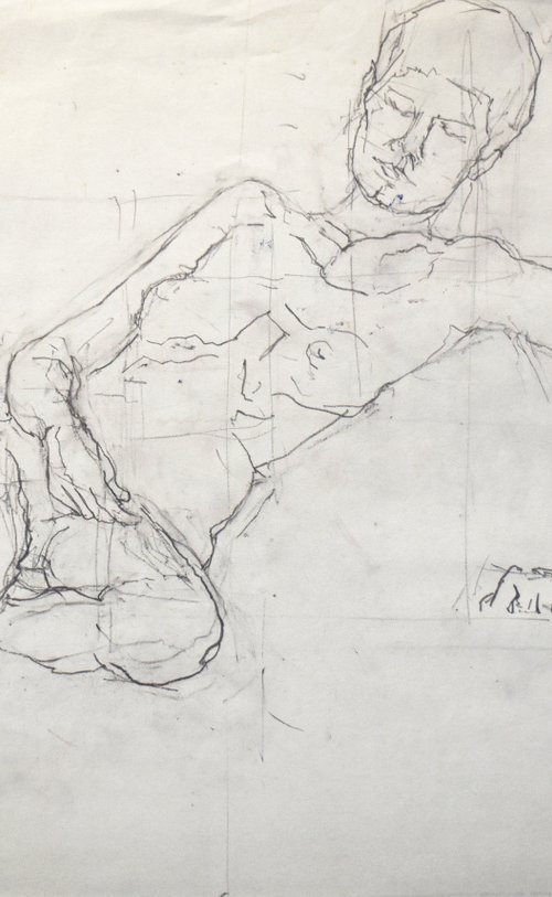 Study of a female Nude - Life Drawing No 502 by Ian McKay