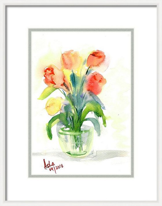Tulip flowers in a vase
