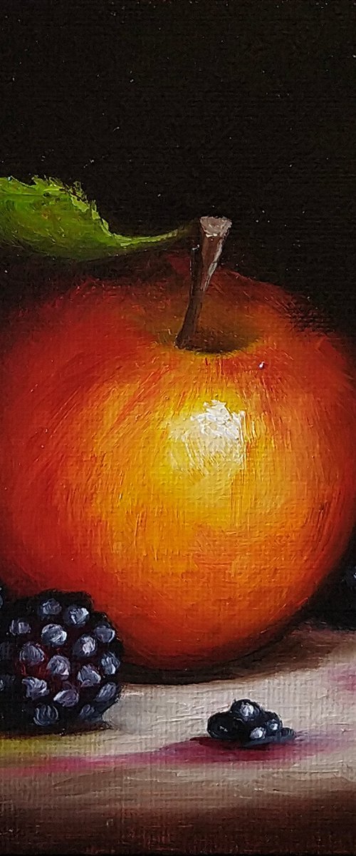 Blackberry Apple still life by Jane Palmer Art