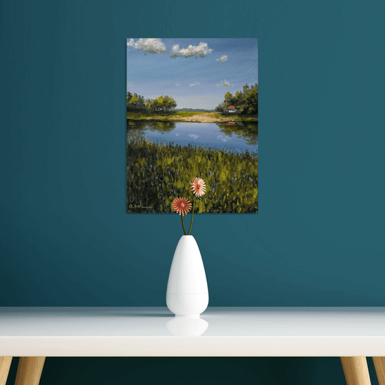 A farmstead by the river