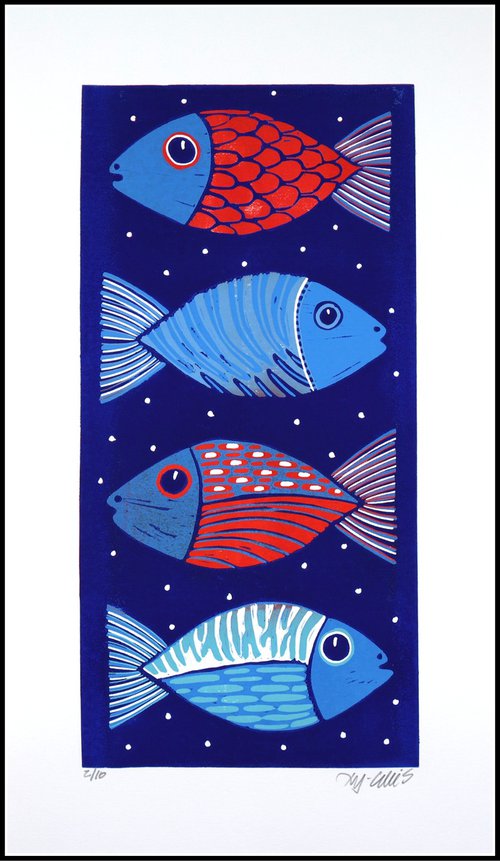 Happy fish no 2 by Mariann Johansen-Ellis