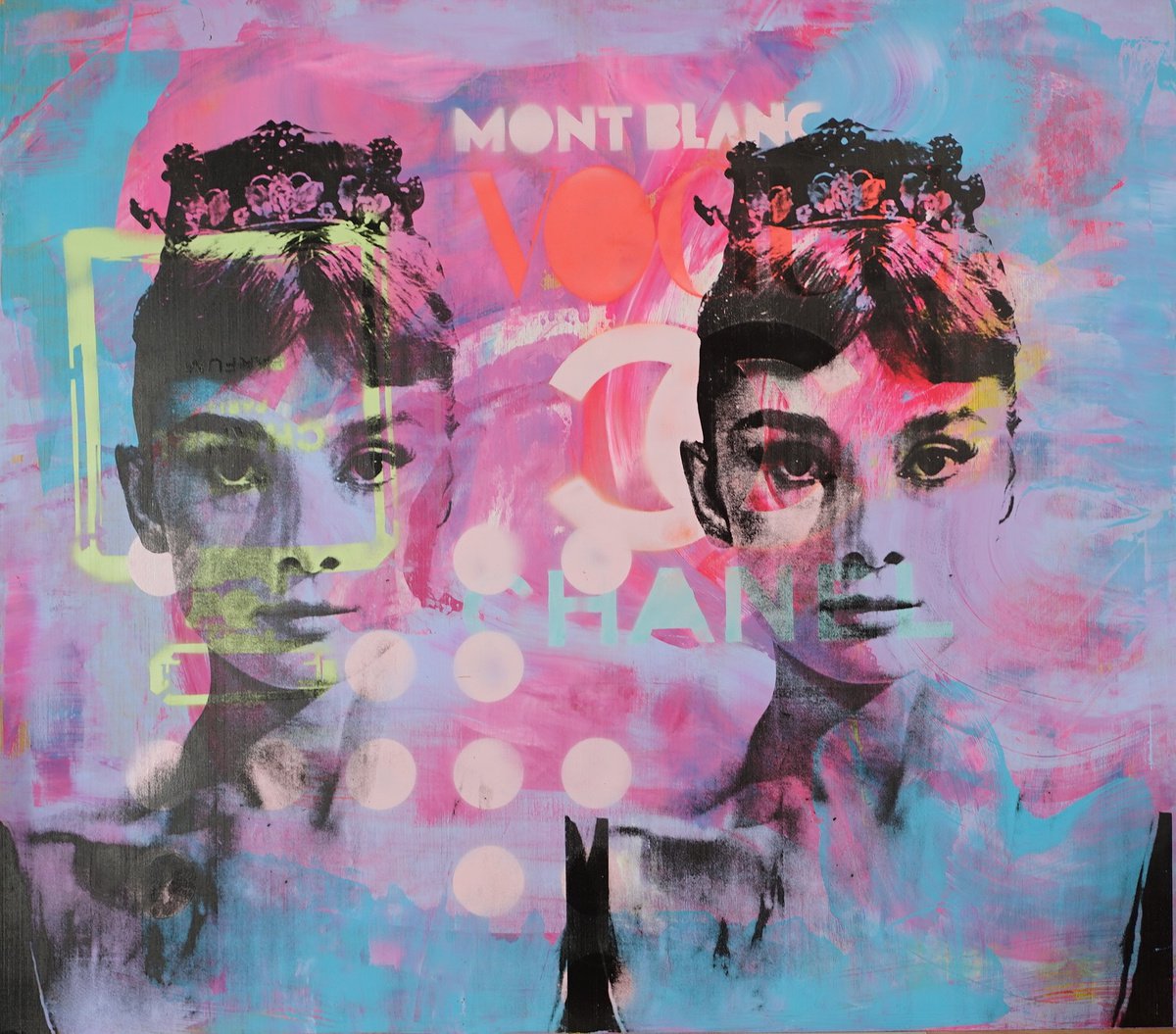 Audrey Hepburn Pop Art Portrait by Dane Shue