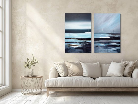 Beyond the Blue Divide diptych