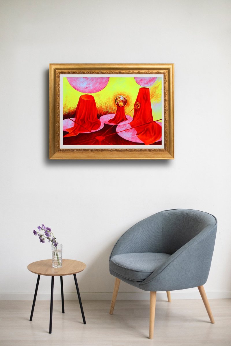 Abstract Acrylic Painting By Tetiana Borys, 33 X 23", Changes In Order, Original Artwork