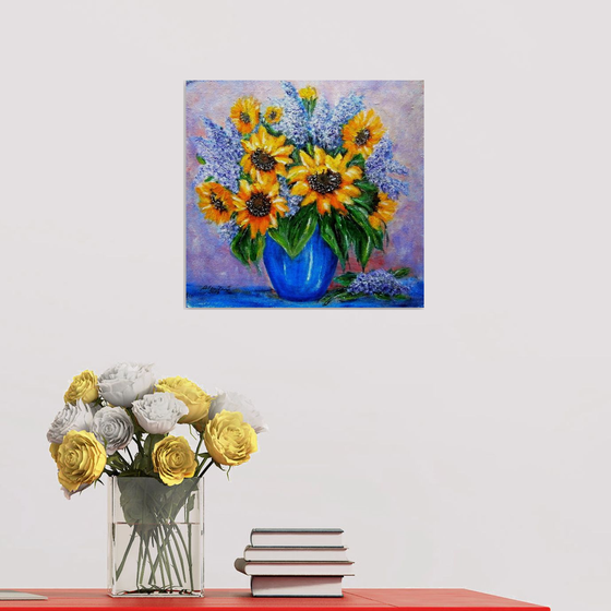 Still life with sunflowers