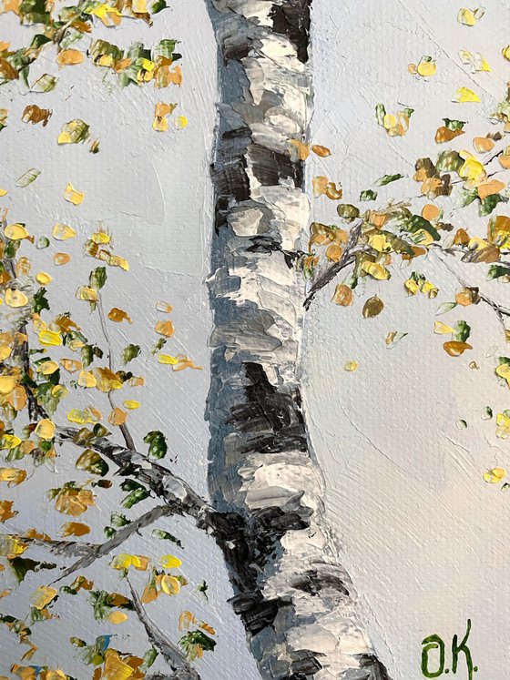 Birch in the blue sky