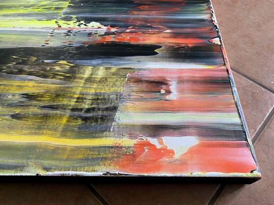 "We Burn Clean" - Save As A Series - Original PMS Large Abstract Diptych Acrylic Paintings On Hand Stretched Canvas - 30" x 34"