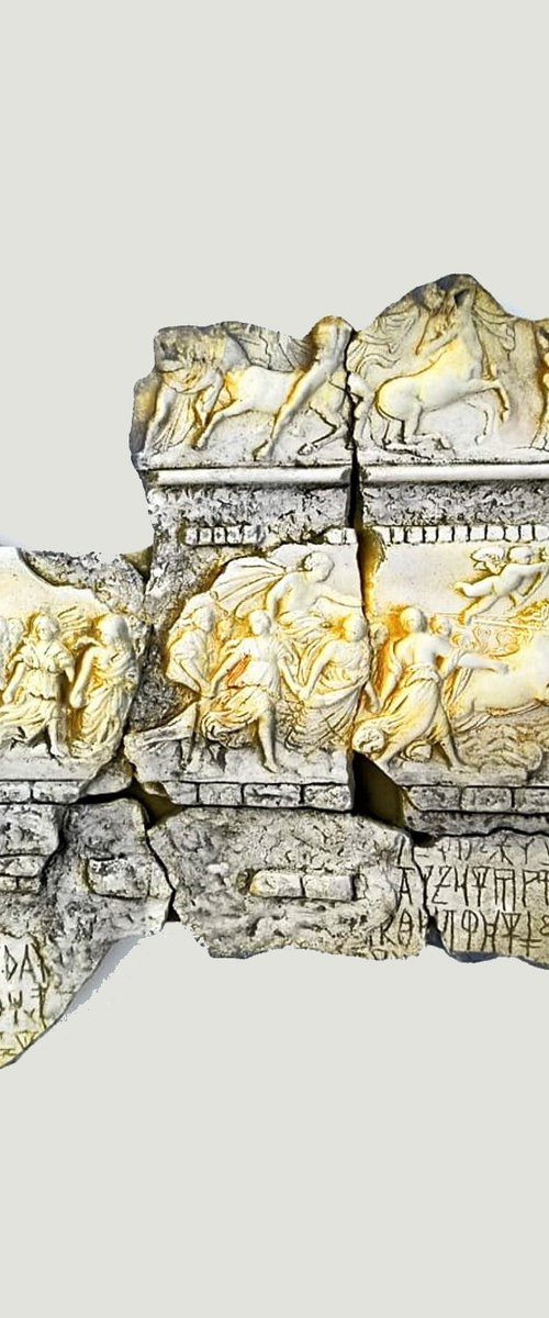 THE GREEK MYTHF Bas-relief fragment  13/150 Size: 12.6 W x 9 H x 0.7 D in    32x23cm by Elena Karamushka Artist