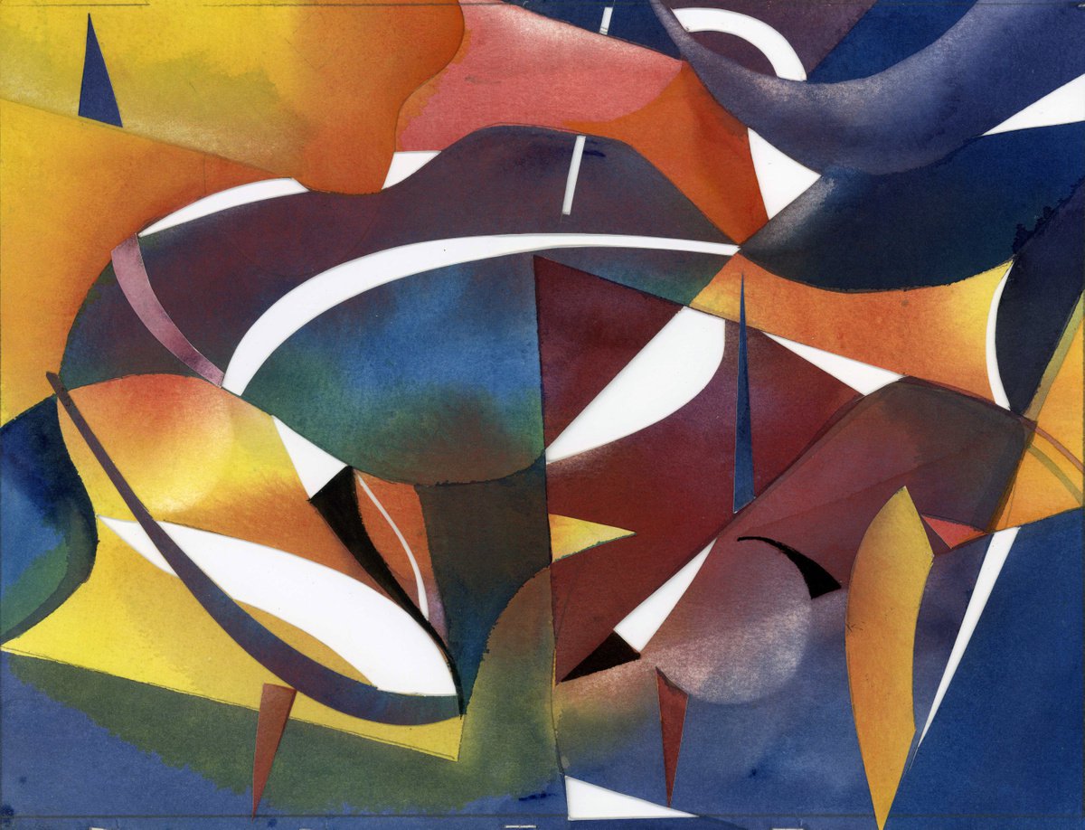 Organic Abstract Collage By Alfred Ng, 14 X 11, Abstract Watercolor Collage, Original Artwork