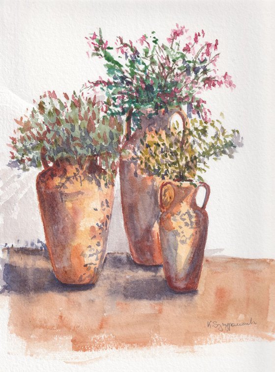 clay amphorae - plein air painting