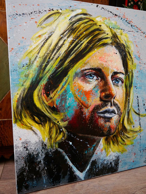 Portrait Kurt Cobain Celebrity POP Nirvana