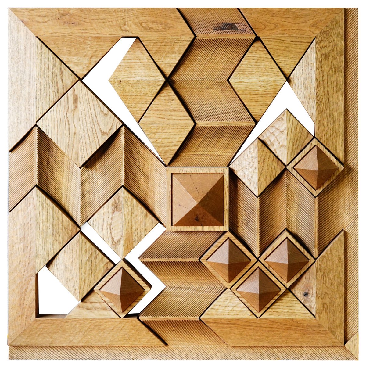 Geometric Abstract Relief By Sava Draganov, 29 X 29", "Egypt", Original Artwork