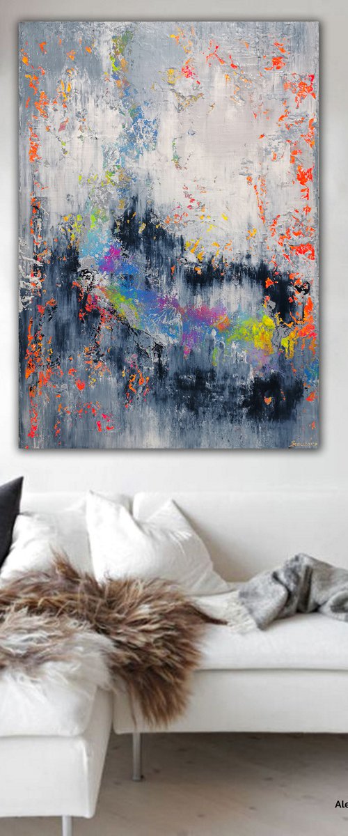 150x100cm. / abstract painting / Abstract 1211 by Alex Senchenko