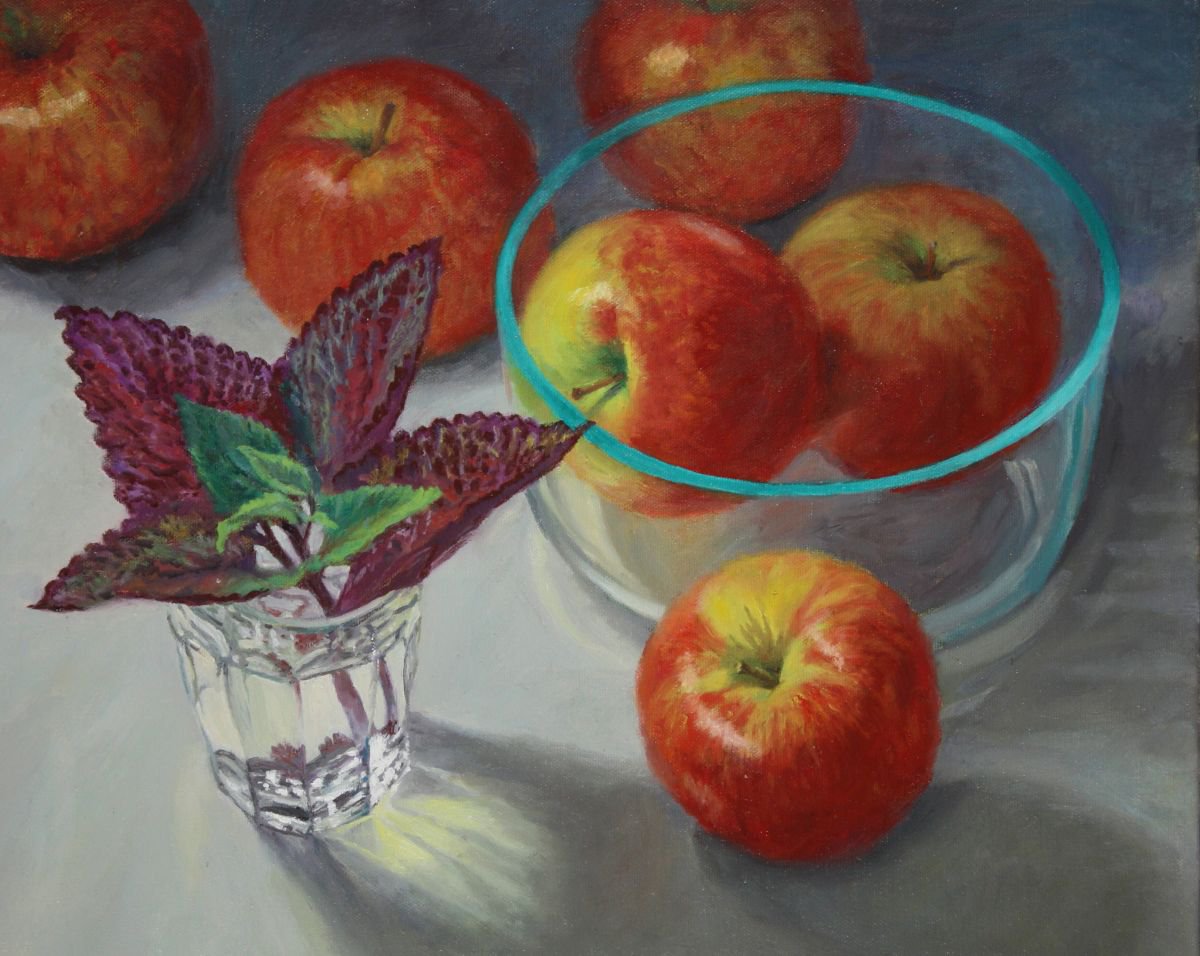 Apples and Glass by Douglas Newton