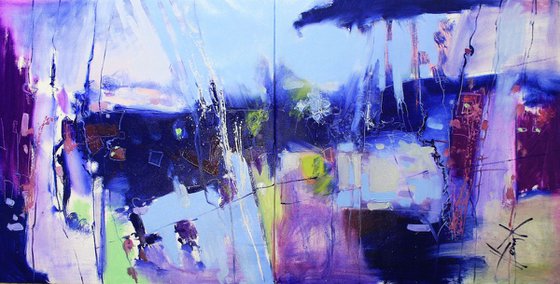 Blue lagoon (Diptych, 2 parts 70 * 70cm)