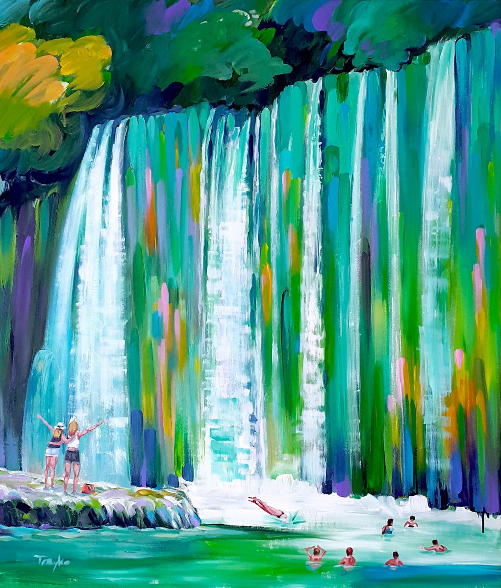 Waterfall in Quiet Forest by Trayko Popov
