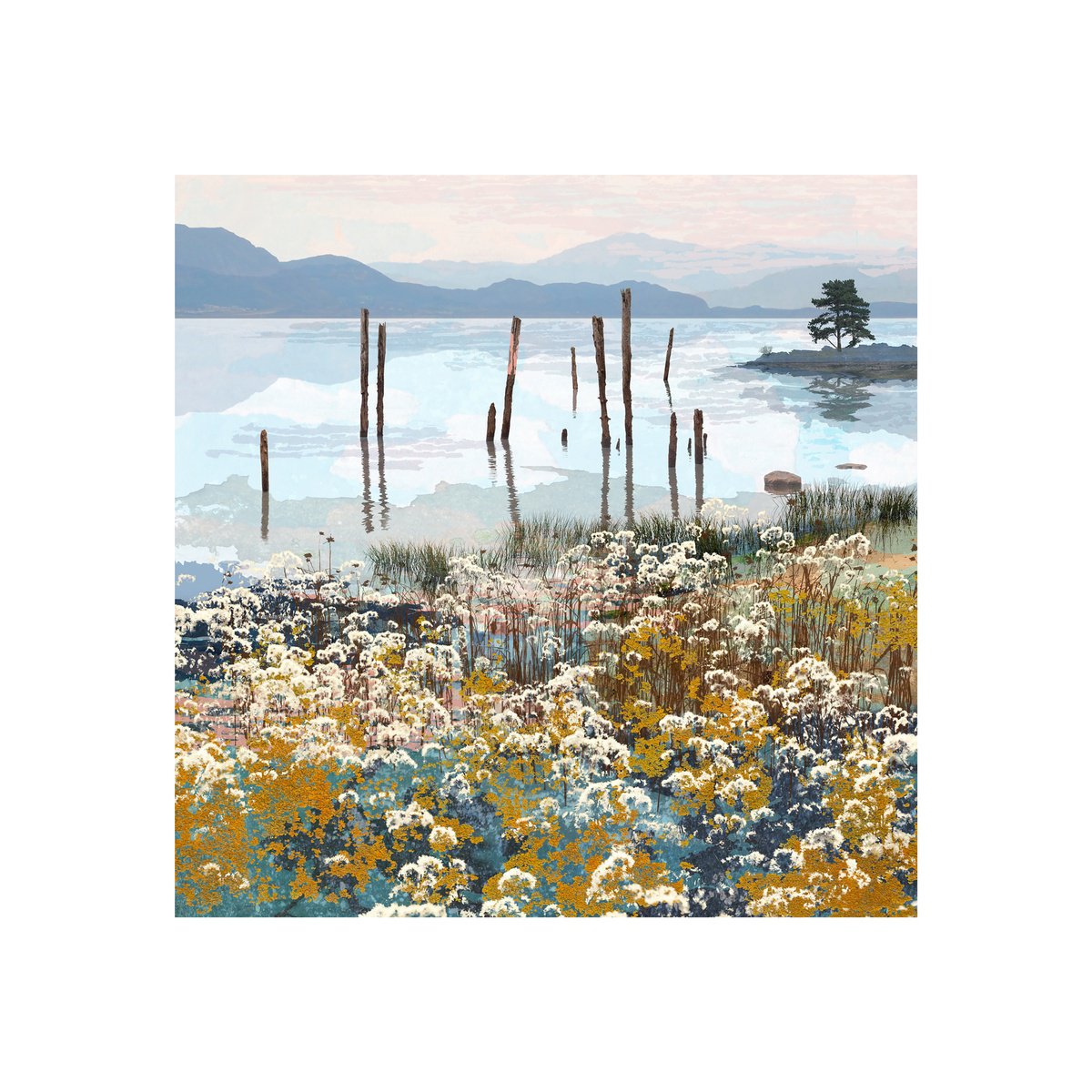 Impressionistic Landscape Photograph By Claire Gill, 20 X 20, Quietude, Original Artwork