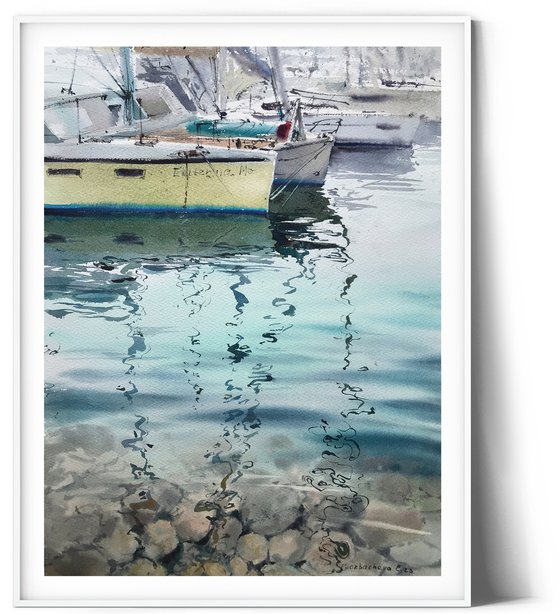 Yachts at anchor  #12