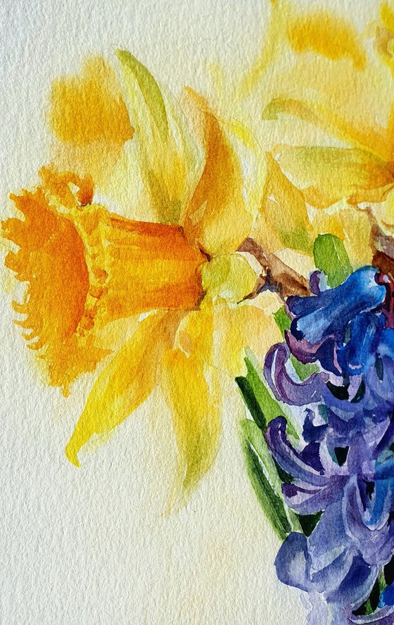 Spring Harmony Daffodils and Hyacinths