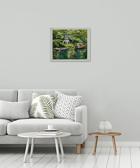 Japanese garden. Koi FRAMED