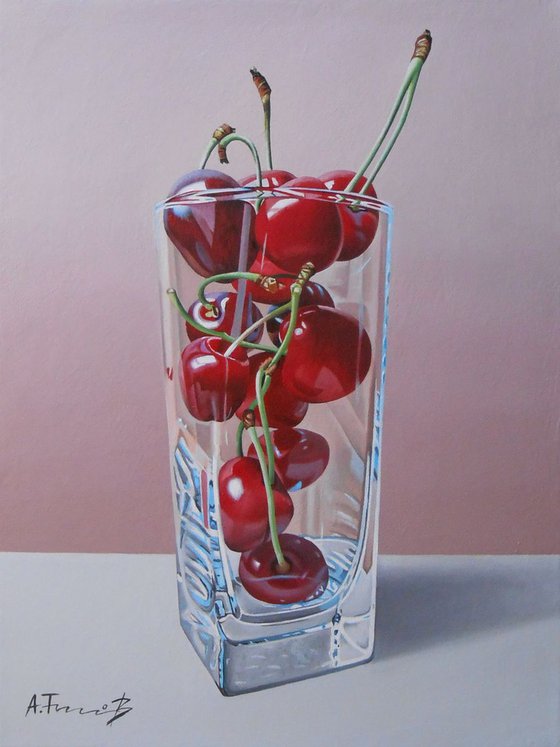 Still Life with Cherries in a Glass