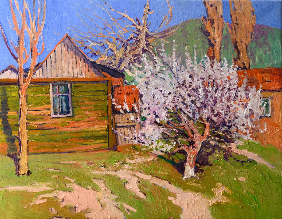 Farmhouse and Apricot Tree by Suren Nersisyan