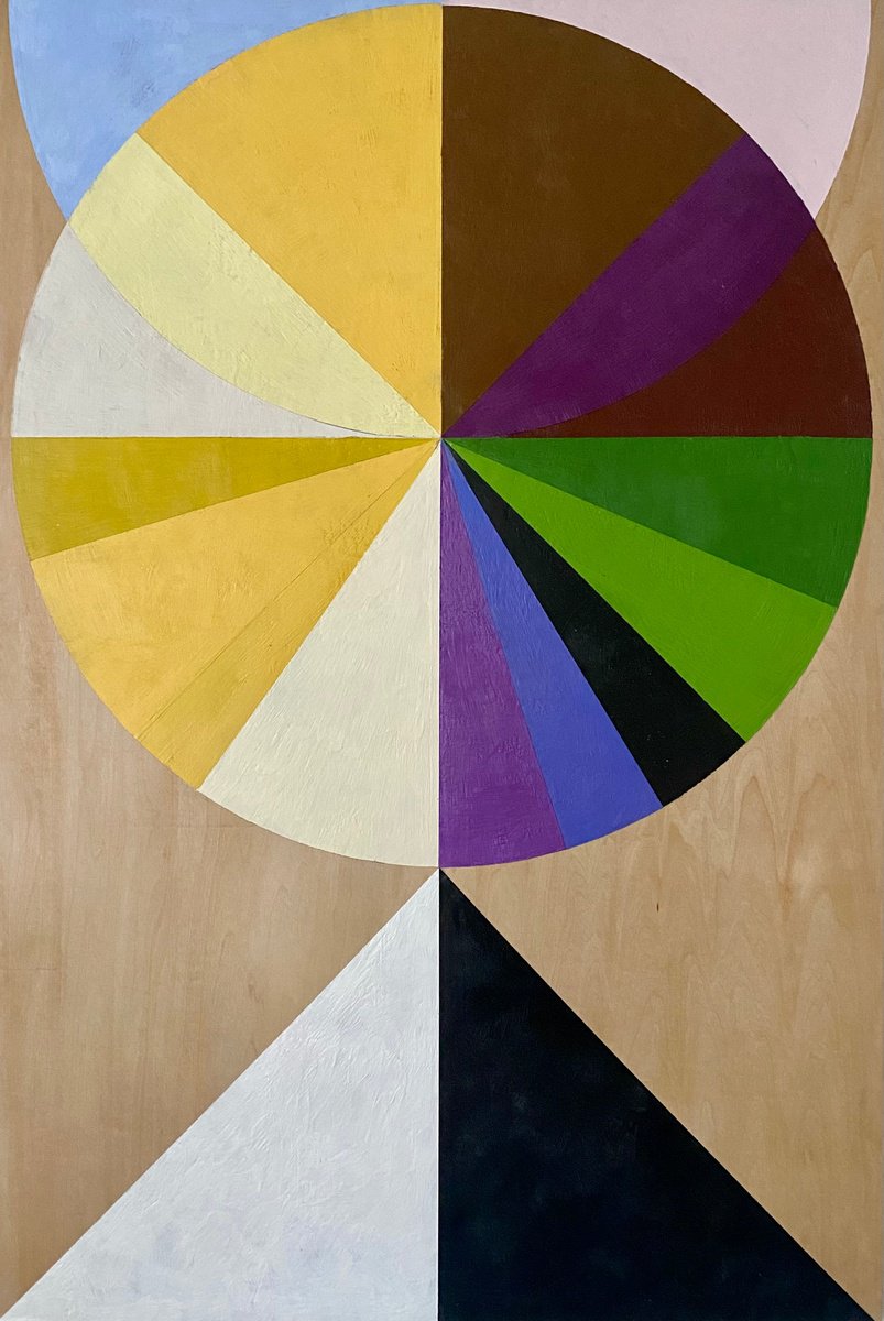 Geometric Abstract Painting By Domenica Brockman, 24 X 36, Spectrum 5/22, Original Artwork