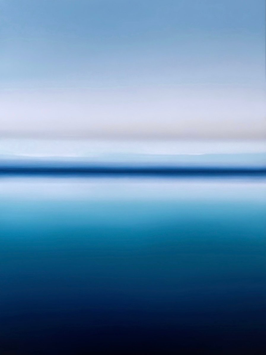 Surrealistic Landscape Oil Painting By Larissa Uvarova, 24 X 31", Sea Painting Deep Inside 75, Original Artwork