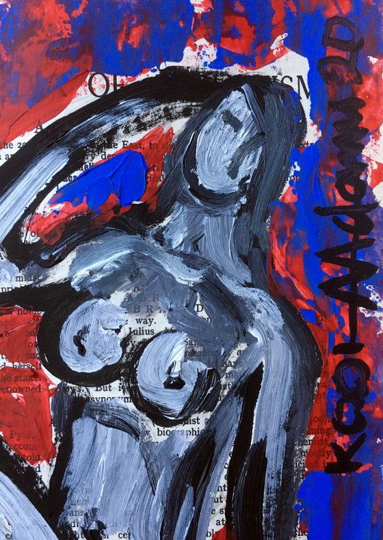 Nude in Blue and Red