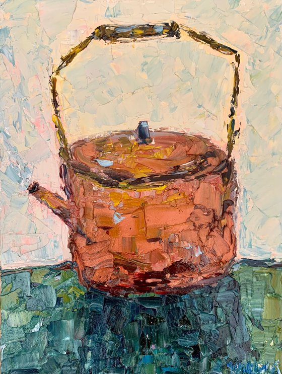Vintage copper teapot