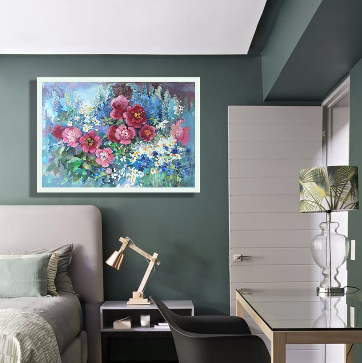 Peonies And Daisies By Anastasiia Grygorieva, 37 X 26, Artwork For Sale On Artfinder